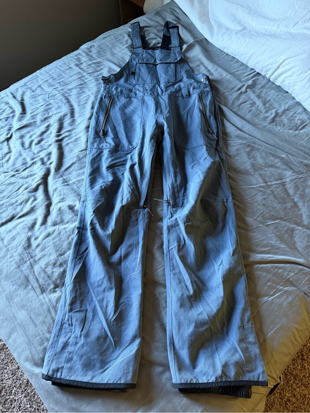 686 Black Magic Blue Women's Snow Ski Snowboard Bib Overalls- Indigo Denim